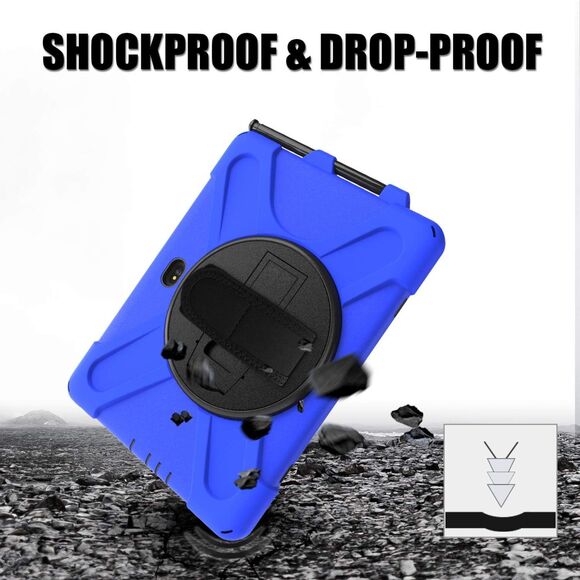 NIB-Samsung Galaxy Tab Active PRO 10.1 Case Heavy Duty Rugged Shockproof BLUE - Picture 4 of 7